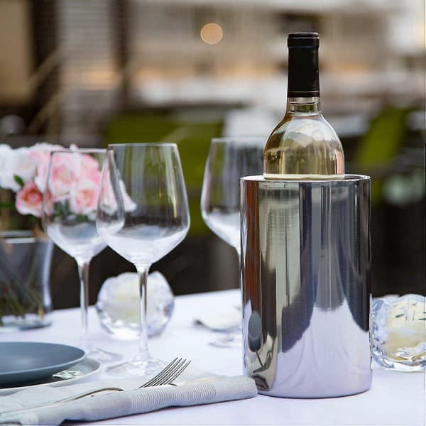 Isolert Vinkjølerbøtte Med Vinlufter Med 3 Deler Cocktail Sil Rustfritt Stål Te