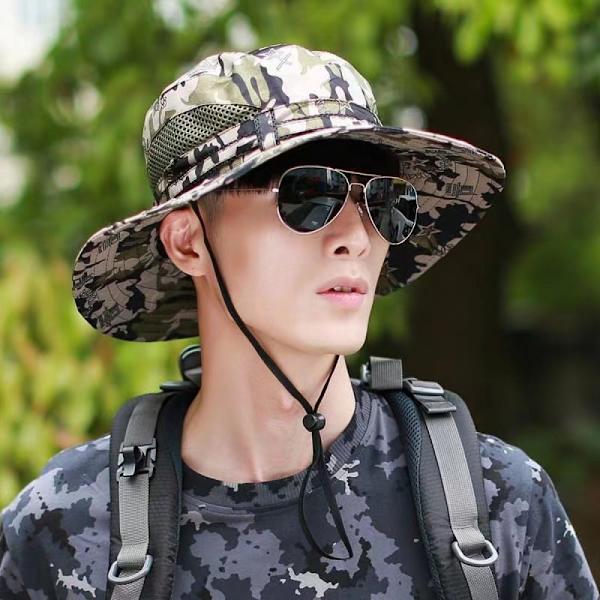 Taktiske Briller Boonie Hat Halstørklæde Unisex Camouflage Rund Hat Fisker