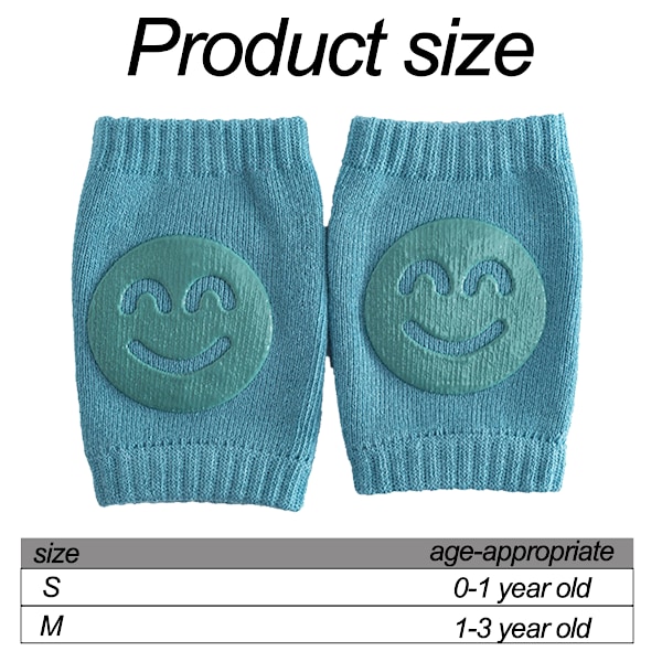 Krypande knäskydd halkfria andningsbara bomull baby knäskydd unisex för spädbarn grönt fri storlek