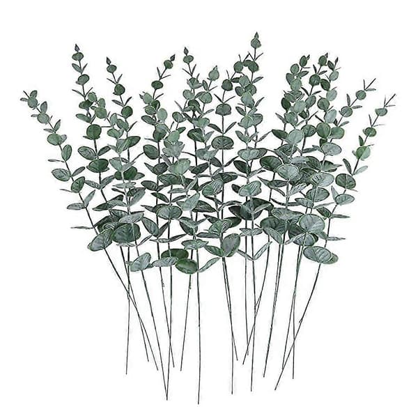 60 stk. Eukalyptus Stængler Dekor Kunstige Eukalyptusblade Falske Grene Til Bryllups Blomsterarrangement