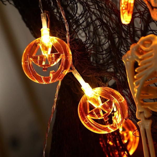 Fängslande Halloween-dekorationer, ljusslinga för inomhus- och utomhusbruk, 3D-design skapar en laddningsbar atmosfär