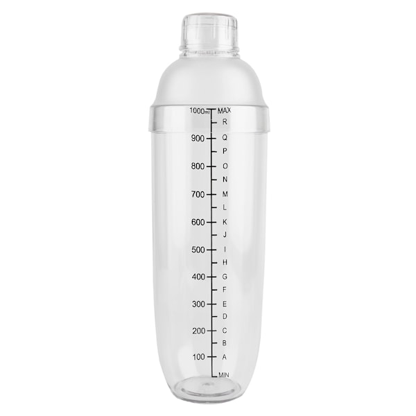 Cocktailshaker för professionellt bruk, plastdrinkmixer med fin stansningsteknik och läckagesäker design, tydlig skala för mätning,