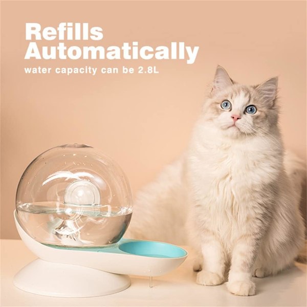 Automatisk Vanddispenser til Hunde og Katte, Snegleform, Gravity Drinker til Kæledyr, Transparent Springvandsskål Dispenser til Hunde og Katte, 2,8 L