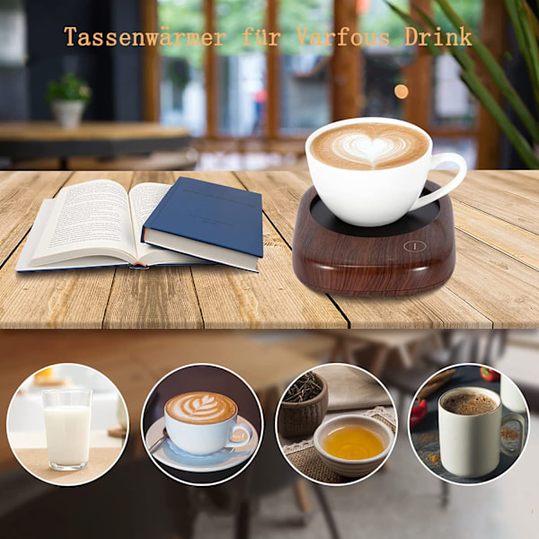Elektrisk muggvärmare med snabb uppvärmningsfunktion, smart kaffevärmare håller drycker varma, professionell certifiering för kaffe, mjölk, vatten, kompakt design
