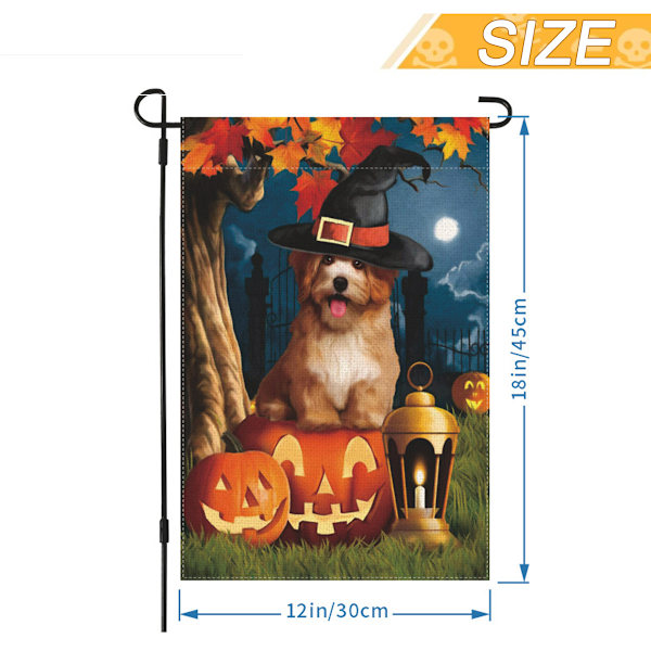 Vertikal flag med Halloween-græskar - 12 x 18 tommer