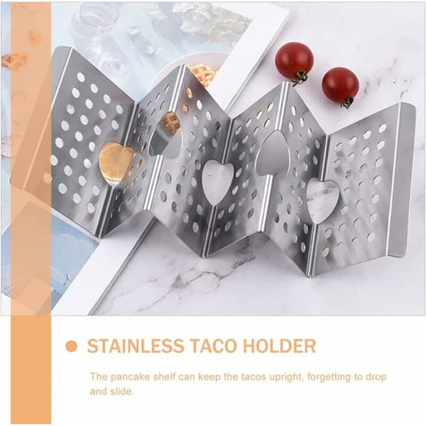 Farverige Taco-holdere i titanium rustfrit stål, bølgeformet mexicansk