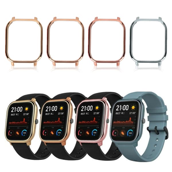 4 st Elektropläterade PC Klockfodral Skyddsskal Passar för AMAZFIT GTS