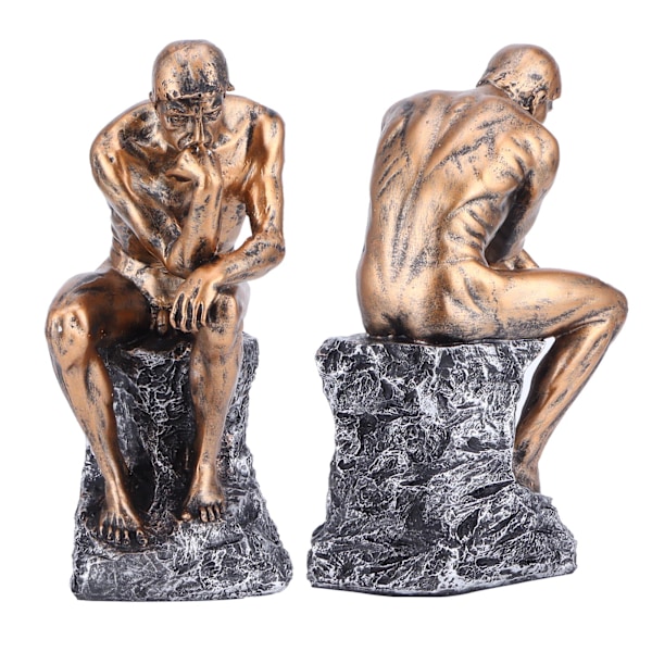 Utsökt Hantverk Resin Skulptur, Innovativ Tänkare Design Med Kallgjuten Bronsteknik För Samlarobjekt Av Museumkvalitet