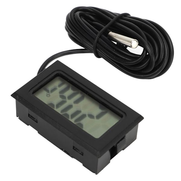 Sort LCD Indbygget Elektronisk Digital Termometer Vandafvisende Sonde Temperaturmåler til Inkubator