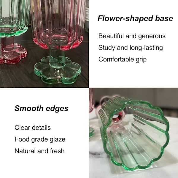 1 st Flerfärgade frostade glas för familjebruk, gröna