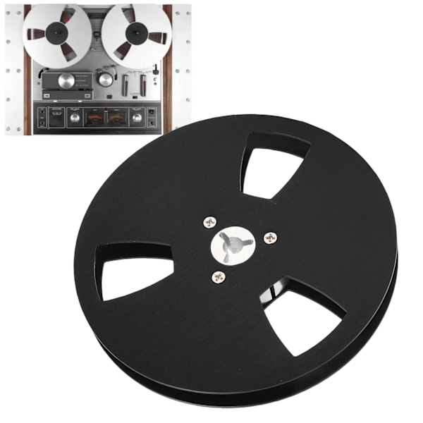 1/4 5 Inch Empty Tape Reel 3 Hole Aluminum Alloy Universal Opening Machine Part Sound Tape Takeup Reel Black