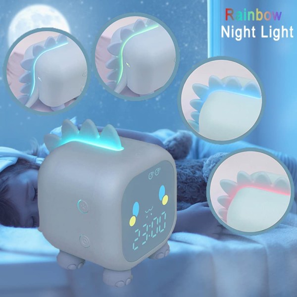 Dinosaurieväckarklockor för barn med ljus digitalt väckarklocka