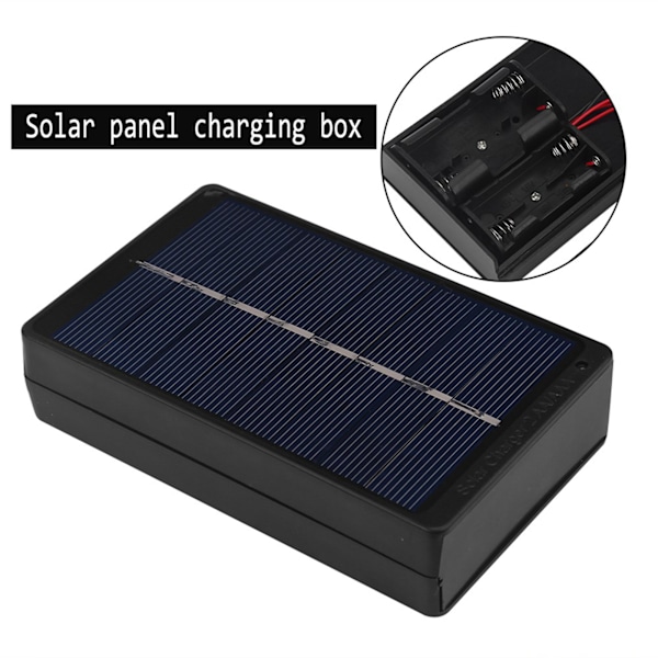 1W 4V Bærbar Solcellelader Laderboks for AA/AAA Batteri Svart