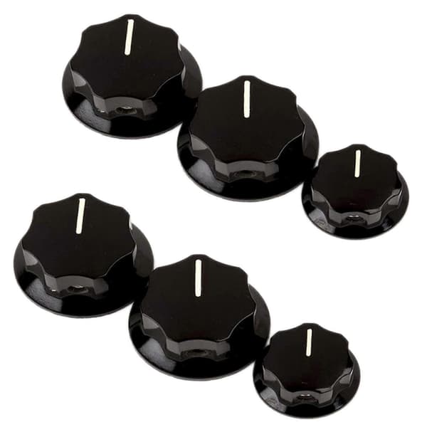 6x Elektrisk Gitarbro-Saler Flatt Sett & 6 stk. Kontrollknapper Volum Lydkontrollknapper For Jazz