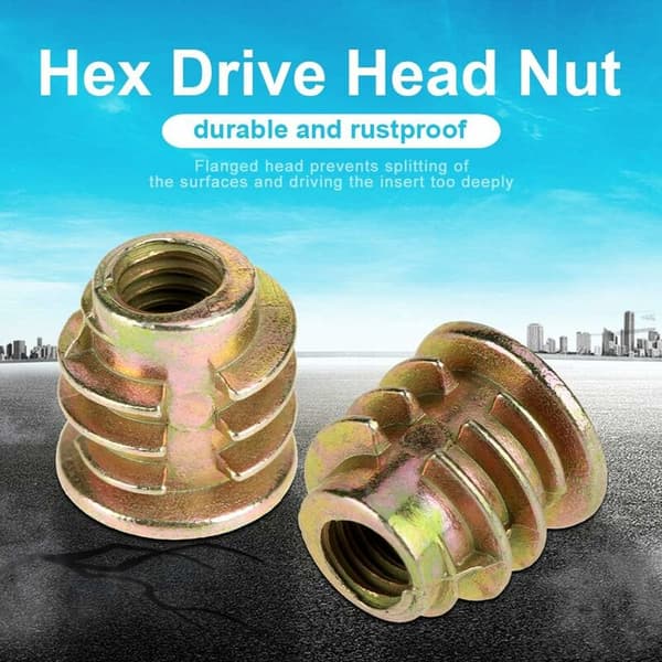 Gängade Muttrar, Hexagon Socket Skruvmuttrar 50st M4 8mm Zink Legering