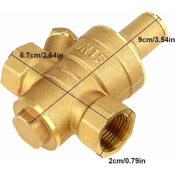 Messing Trykkregulator DN15 20mm G-gjenge 1.6MPa Justerbar Vann