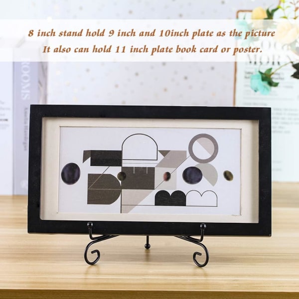 2 Pak Iron Display Stativ, Sort Jern Staffeli Plade Display Foto