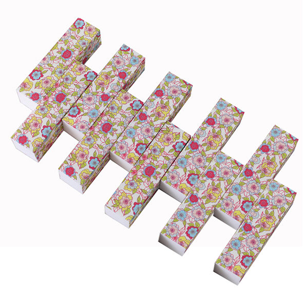 10-pack, nagelbufferblock för naturliga och akrylnaglar, 4-sidig, medelgrov nagelfil (mönster)