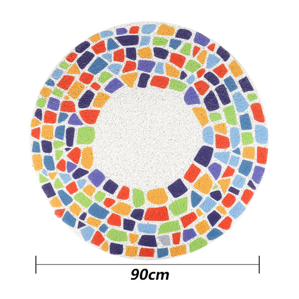Säkerhetsduschmatta halkfri, 90x90cm, Mjuka bekväma badmattor med dräneringshål, PVC-luffaduschmattor för våtutrymmen, snabbtorkande