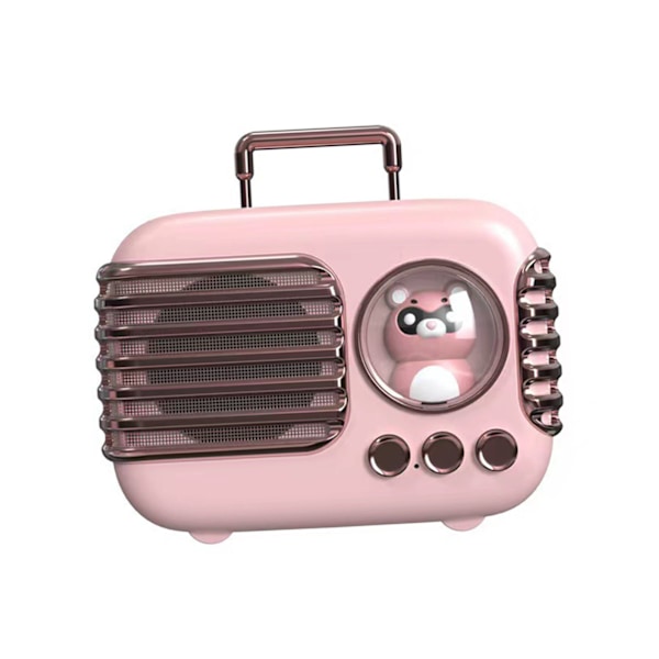 Vaaleanpunainen söpö retro Bluetooth-kaiutin Mini matkatavaroiden mini-kaiutin Luova vintage-tyylinen söpö pieni kaiutin