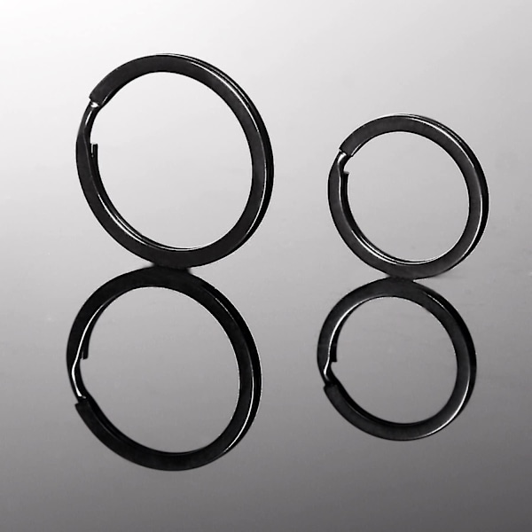 Litteät avaimenperät Avaimenperärenkaat Metalliset halkeavat renkaat Avaimenperät Avaimenperärenkaan halkeavat renkaat Auton ja kodin avaimille, koiran tarroille, 35 mm ja 25 mm, musta, 40 kpl