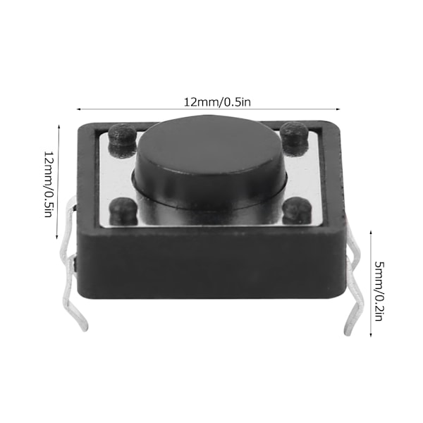 100 st Momentära Taktila Tryckknappsbrytare Mini Mikro Taktbrytare Tillbehör 12 x 12 x 5mm