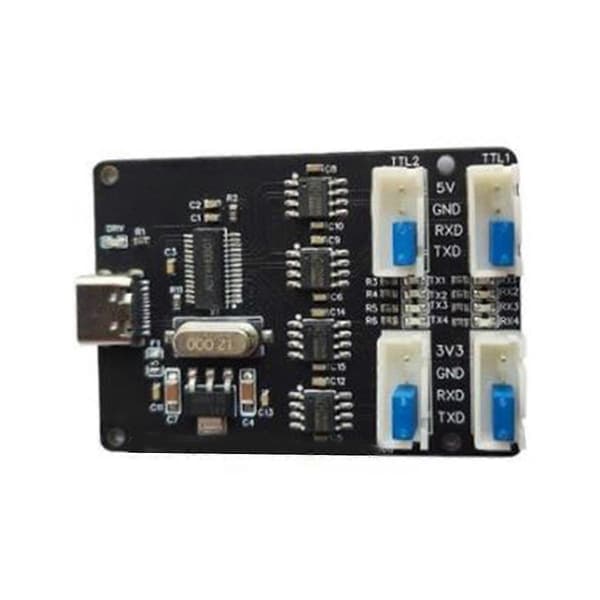 4-kanals USB til TTL-modul Ch340 Hub Fire TTL Type-C-grensesnitt