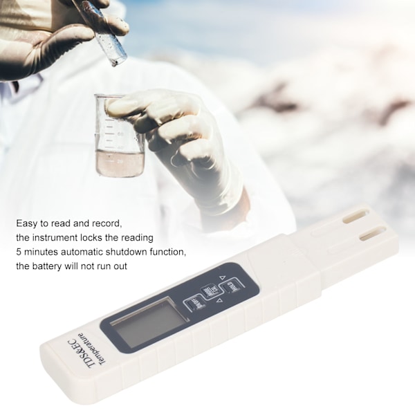 EC TDS Meter 3 i 1 3 Taster 0‑9999ppm Vandkvalitetstestpen EC TDS Meter til Drikkvand Akvarier Pool