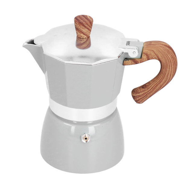 150 ml Käytännöllinen Alumiininen Kahvinkeitin, Kahdeksankulmainen Moka-Kahvipannu Koti-, Toimisto- ja Keittiökäyttöön, Hopea
