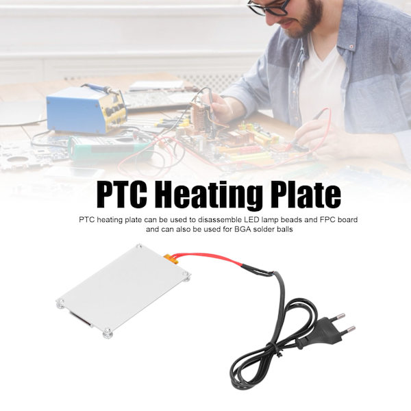 600W PTC Opvarmningsloddeplade LED-Fjernelseschip Loddestation til LED-Reparation DIY Laboratorium EU 220V
