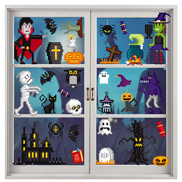 4 sarjaa staattisia Halloween-ikkuna-tarroja