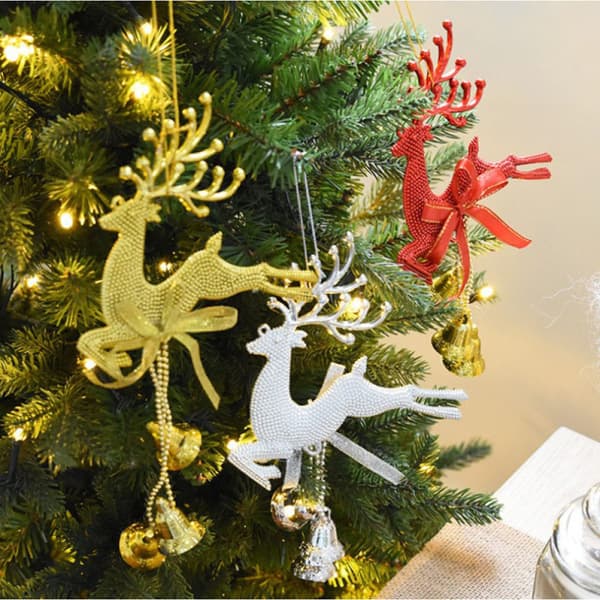 5 stk. julerensdyrklokker ornament til juletræ