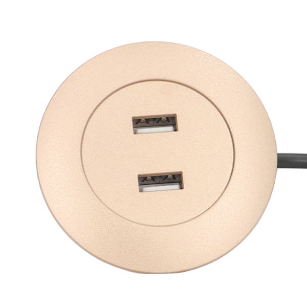 Sovan USB-latauspistoke Uppoasennus Kaksi USB-latausporttia Pistoke Kotikäyttöön Kulta