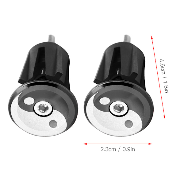 1 Par Aluminium Alloy Sykkel Styregrep Endekappe Plugg Stopper Tilbehør (Svart)