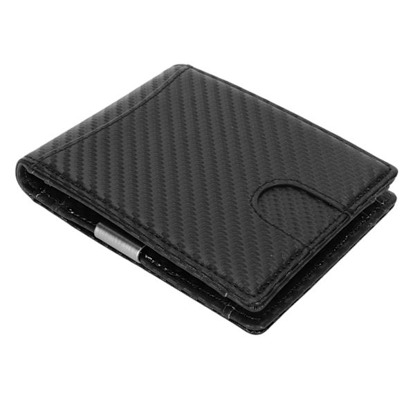 Herr Slim Plånbok 10 Kreditkortshållare Fack Läder Pengaclip RFID Blockering Bifold Framficka Liten Tunn Herr Plånbok Svart