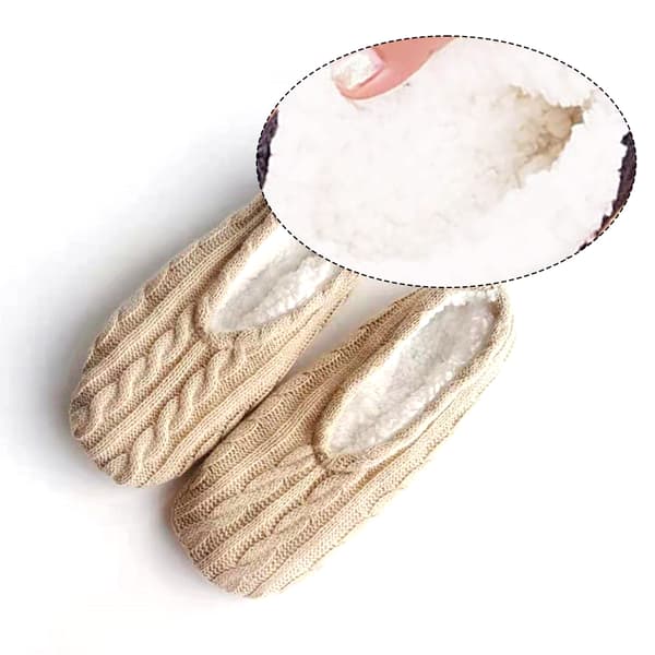 1 par Dam Tjocka & Varma Toffelsockor med Halkskydd - Hemsockor