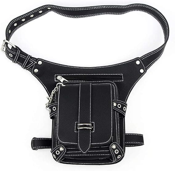 Steampunk Midjeväska Fanny Pack Mode Gotisk Läder Axel Cr