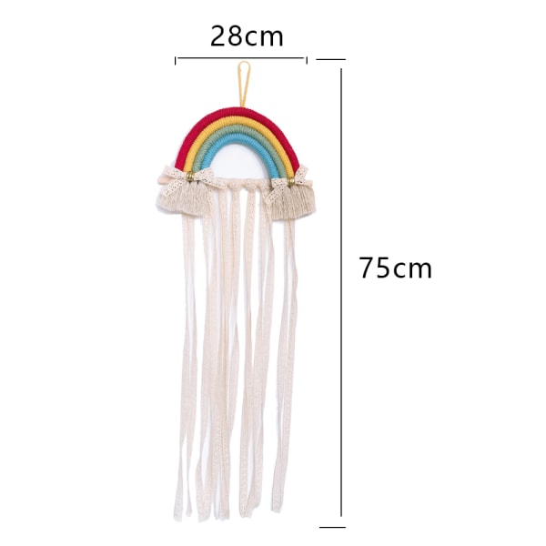 Rainbow Tofs Flätad hårbågehållare, Hängande Hårklämma Stora