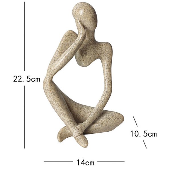 Abstrakt tänkare staty modern sandsten hartsfigur hantverk konst