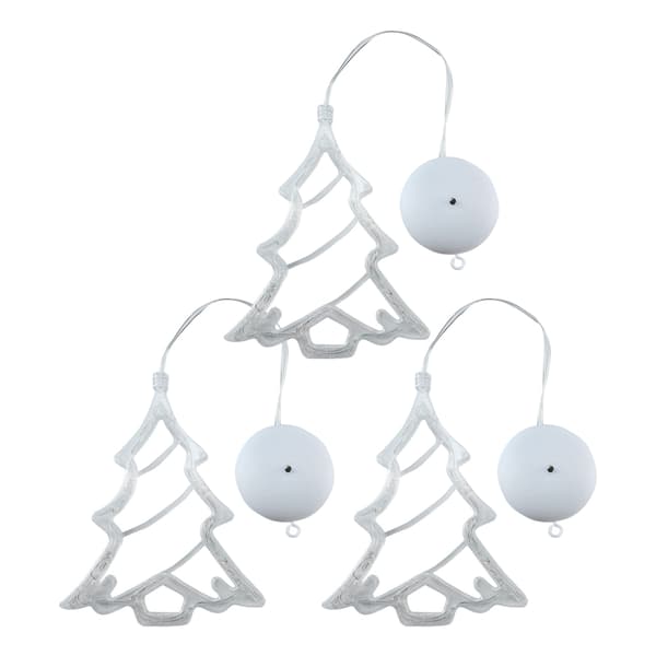 3 stk. julevindusdekorasjon sugekopplys Christmas tree