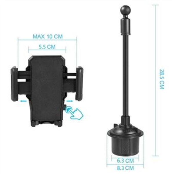 Universal bilholder Justerbar koppholder Gooseneck iPhone Holder Bærbar for telefon