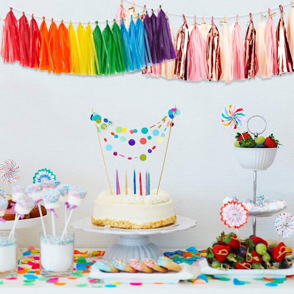 Tassel-virsut Party-koristeet Paperitassel-lippu, Riippuva Koriste Pojan Syntymäpäivä Taustakoriste