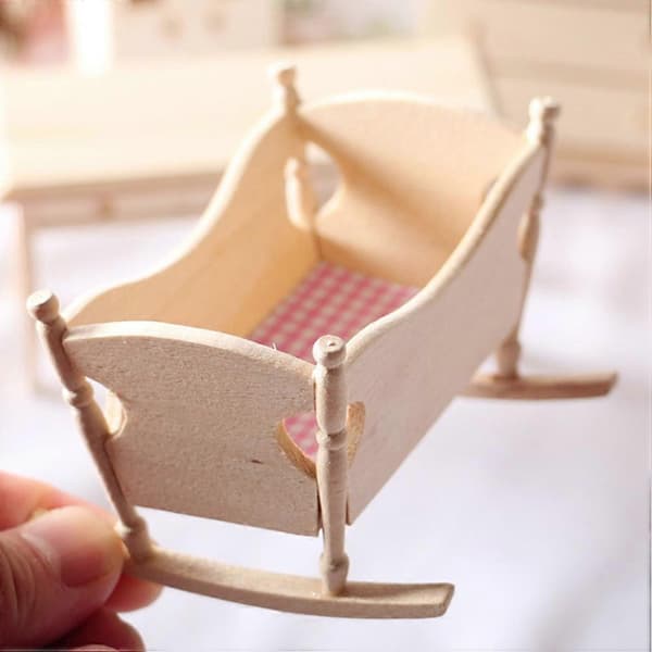 1 stk Mini Hus Vugge Modell Mini Tre Vugge Møbler Miniatyr Leketøy for Barn