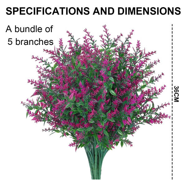 8 Buketter Konstgjorda Blommor Utomhus UV-Resistenta Falska Blommor