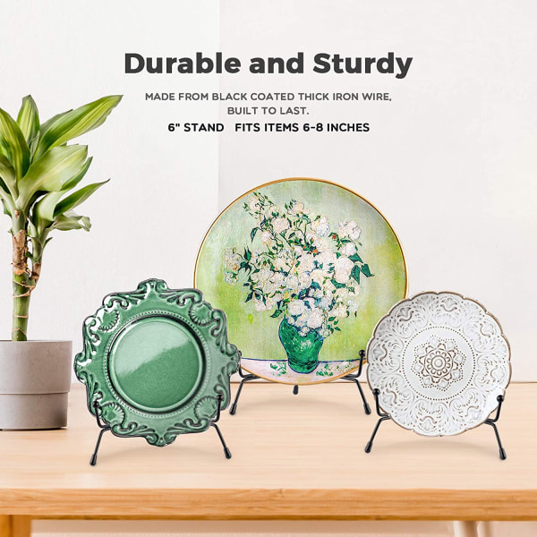5 Pak Iron Display Stativ, Sort Jern Staffeli Plade Display Foto
