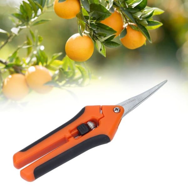 Haveknive 6,5 tommer Fjederbelastet Reducerer Træthed Behageligt Greb Sikker Have Saks Orange