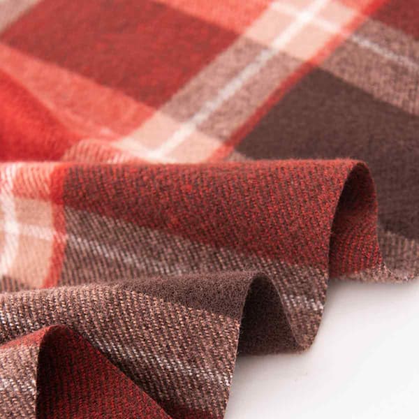 Blød og varm plaid-sjal til damer og herrer, moderigtige efterårs- og vinter-sjaler med kvast Style 1