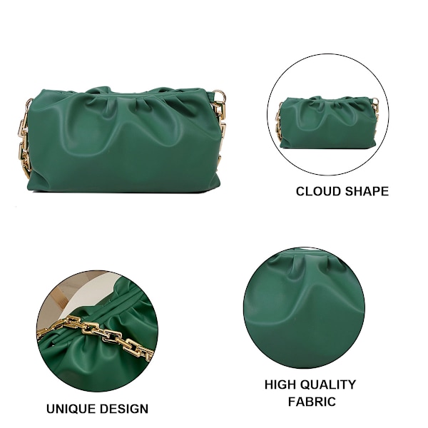 Naisten Ketjukassi Pilvi Muotoinen Dumpling-Clutch-Lompakko Pliseerattu Olkalaukku Ketjukassi