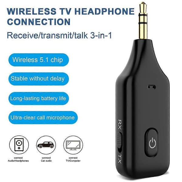 Lydadapter Bluetooth-kompatibel modtager sender 3.5MM interface AUX-adapter til bil hjemme-tv-computer