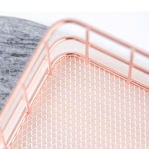 Metallpennhållare för skrivbord, sminkborstkopp, pennhållare, kontors- och hemorganisatör, roséguld